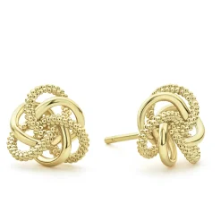 Caviar Earrings<LAGOS Large 18K Gold Love Knot Stud Earrings