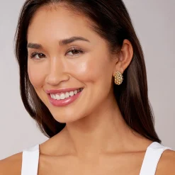 Gold<LAGOS Large 18K Gold Omega Clip Earrings