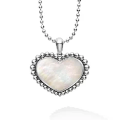 Long Necklaces<LAGOS Large Mother Of Pearl Heart Pendant Necklace