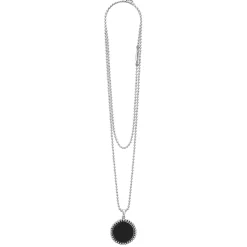 Gemstones<LAGOS Large Onyx Circle Pendant Necklace