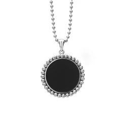 Long Necklaces<LAGOS Large Onyx Circle Pendant Necklace
