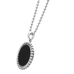 Caviar Necklaces<LAGOS Large Onyx Circle Pendant Necklace