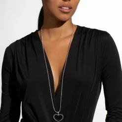 Long Necklaces<LAGOS Large Onyx Heart Pendant Necklace