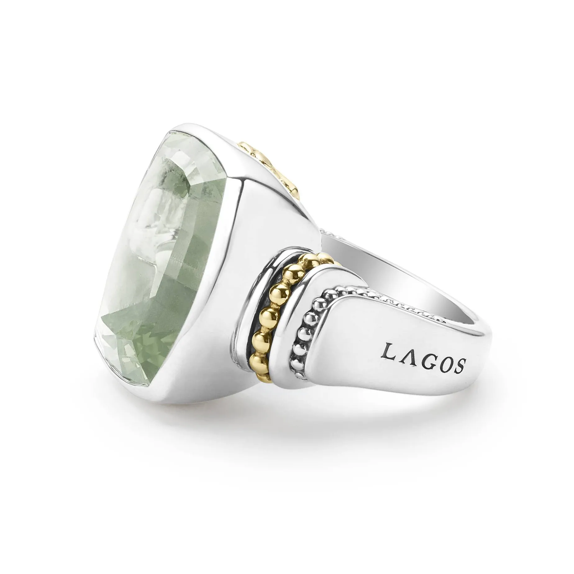 Gemstones<LAGOS Large Prasiolite Statement Ring