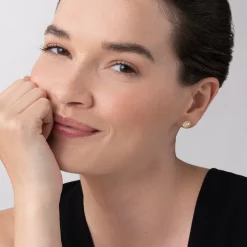 Gold<LAGOS Large Rose Cut Diamond Stud Earrings