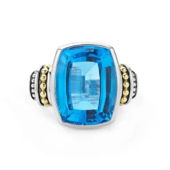 Gemstones<LAGOS Large Swiss Blue Topaz Statement Ring