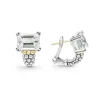 Gemstones<LAGOS Large White Topaz Huggie Earrings