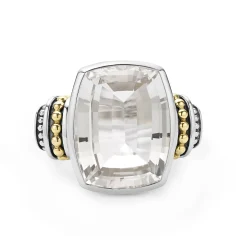 Gemstones<LAGOS Large White Topaz Statment Ring