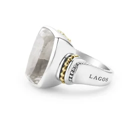Gemstones<LAGOS Large White Topaz Statment Ring