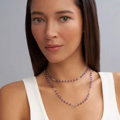 Chains<LAGOS Long Amethyst Beaded Necklace