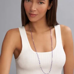 Gemstones<LAGOS Long Amethyst Beaded Necklace