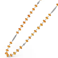 Gemstones<LAGOS Long Citrine Beaded Necklace