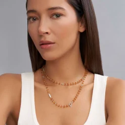 Gemstones<LAGOS Long Citrine Beaded Necklace