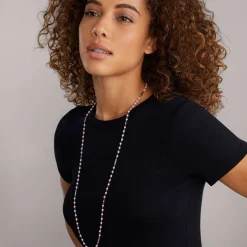 Chains<LAGOS Long Pink Ceramic Beaded Necklace