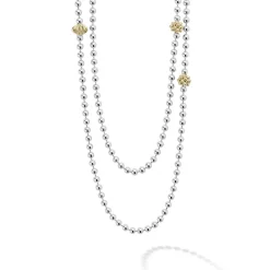 Gemstones<LAGOS Long Two-Tone Caviar Beaded Necklace