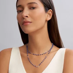 Chains<LAGOS Long Ultramarine Ceramic Beaded Necklace