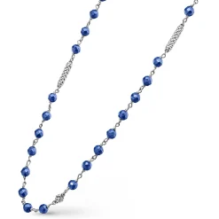 Chains<LAGOS Long Ultramarine Ceramic Beaded Necklace