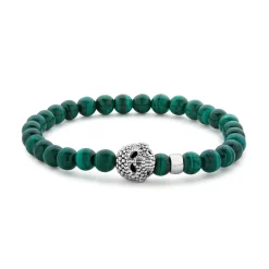 Bracelets<LAGOS Malachite Skull Bracelet