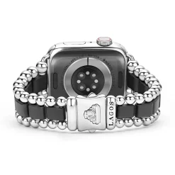 Watch Bands<LAGOS Matte Black Ceramic And Stainless Steel Watch Bracelet-38-45Mm