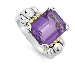 Gemstones<LAGOS Medium Emerald-Cut Amethyst Ring