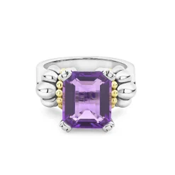 Gemstones<LAGOS Medium Emerald-Cut Amethyst Ring