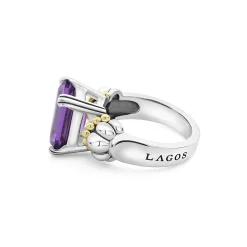 Gemstones<LAGOS Medium Emerald-Cut Amethyst Ring