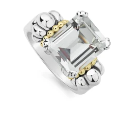 Caviar Rings<LAGOS Medium Emerald-Cut White Topaz Ring