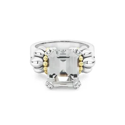 Caviar Rings<LAGOS Medium Emerald-Cut White Topaz Ring