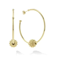 Hoop Earrings<LAGOS Medium 18K Gold Caviar Ball Hoop Earrings
