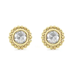 Gold<LAGOS Medium Rose Cut Diamond Stud Earrings