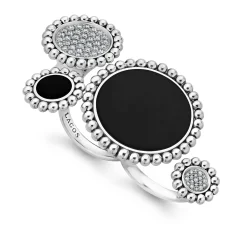 Statement Rings<LAGOS Onyx And Diamond Circle Statement Ring
