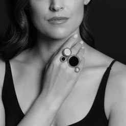 Statement Rings<LAGOS Onyx And Diamond Circle Statement Ring