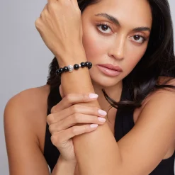 Gemstones<LAGOS Onyx Silver Station Bead Bracelet