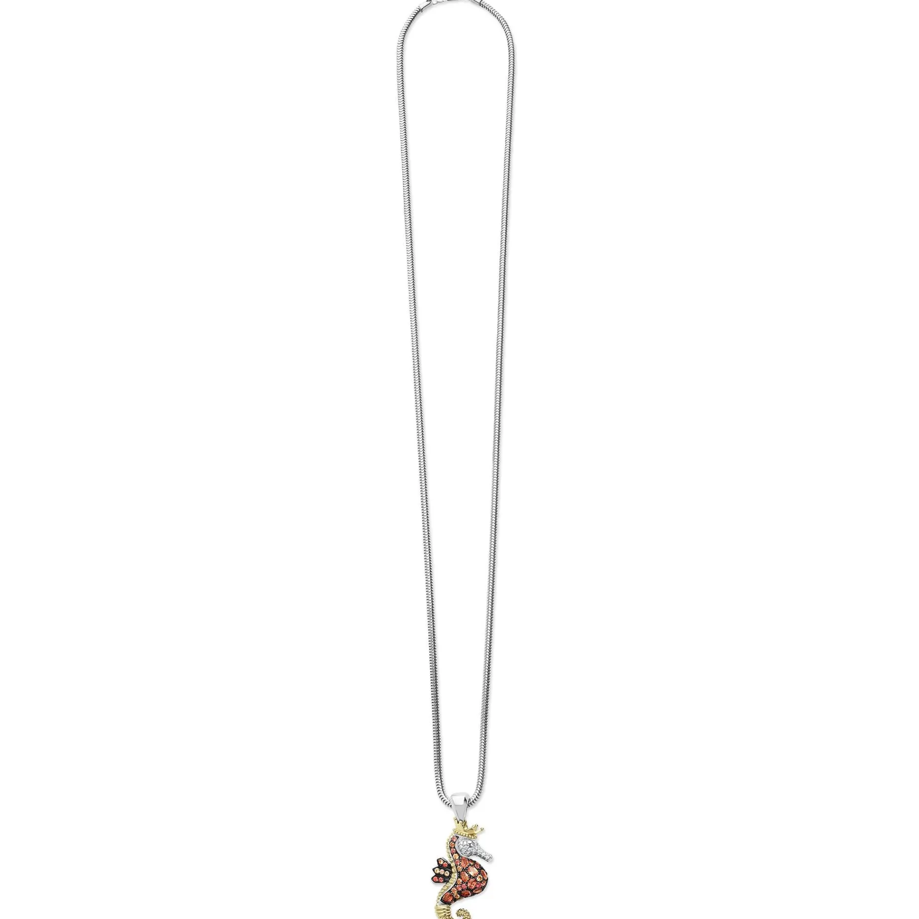 Gemstones<LAGOS Orange Sapphire And Diamond Seahorse Pendant Necklace