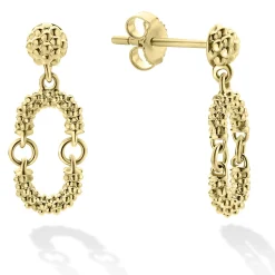 Gold<LAGOS Petite 18K Gold Superfine Caviar Drop Earrings