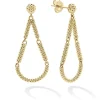Gold<LAGOS Petite 18K Gold Superfine Caviar Tear Drop Earrings