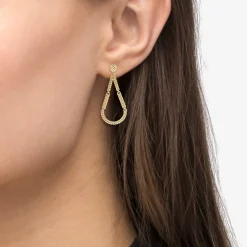 Gold<LAGOS Petite 18K Gold Superfine Caviar Tear Drop Earrings