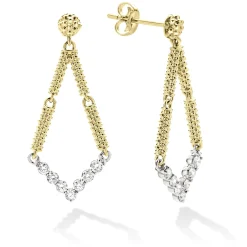 Gold<LAGOS Petite Superfine Diamond Drop Earrings