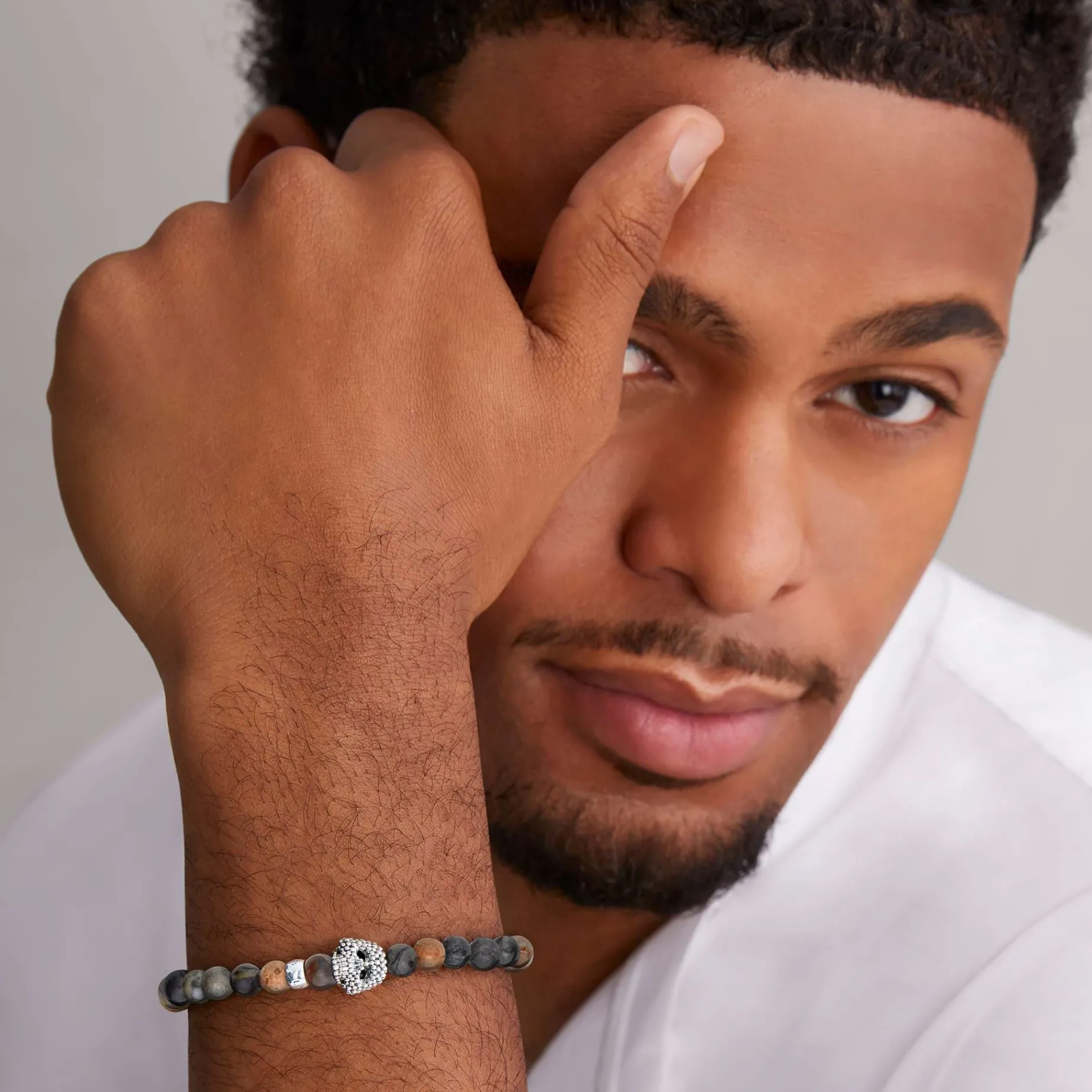 Gemstones<LAGOS Picasso Jasper Skull Bracelet