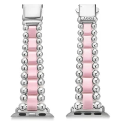 Watch Bracelets<LAGOS Pink Ceramic And Stainless Steel Watch Bracelet-38-45Mm
