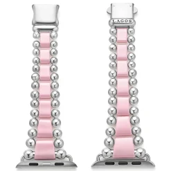 Watch Bracelets<LAGOS Pink Ceramic And Stainless Steel Watch Bracelet-42-49Mm