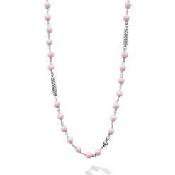 Chains<LAGOS Pink Ceramic Beaded Necklace