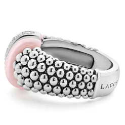 Diamonds<LAGOS Pink Ceramic Caviar Diamond Ring