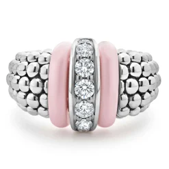 Diamonds<LAGOS Pink Ceramic Caviar Diamond Ring
