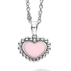 Gemstones<LAGOS Pink Ceramic Heart Necklace