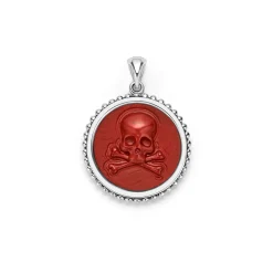 Amulets<LAGOS Red Jasper Skull Crossbone Amulet