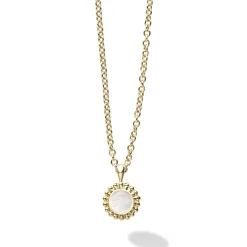Gold<LAGOS Round Mother Of Pearl Pendant Necklace