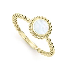Gold<LAGOS Round Mother Of Pearl Stacking Ring
