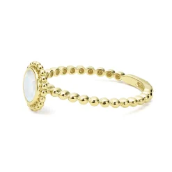 Gold<LAGOS Round Mother Of Pearl Stacking Ring