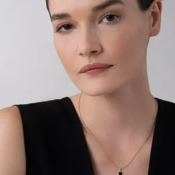 Gold<LAGOS Round Onyx Pendant Necklace